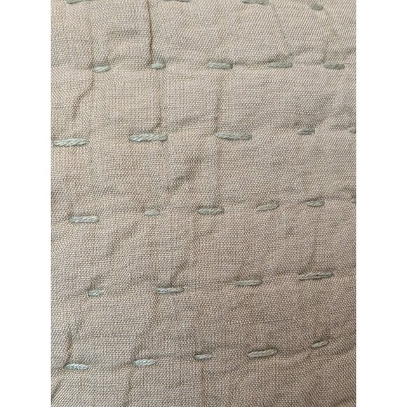 Quince European Linen Cotton Stitch Quilt 3PC Set Olive King/Cal King -NEW- - Picture 3 of 8